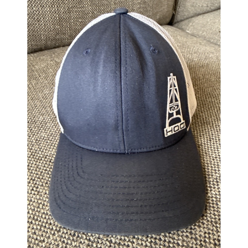 Hooey Hat Oiler‎ Hog Logo Baseball Snapback Cap Trucker Navy Blue White Mesh